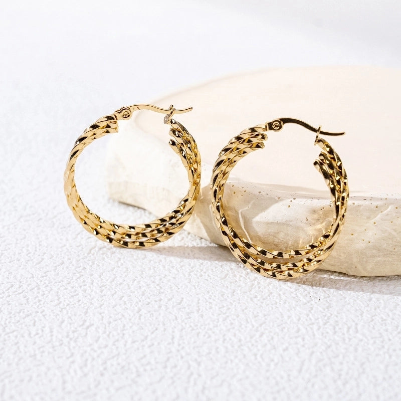 1 Pair Casual Minimalist Triangle Solid Color 304 Stainless Steel Earrings Ear Studs