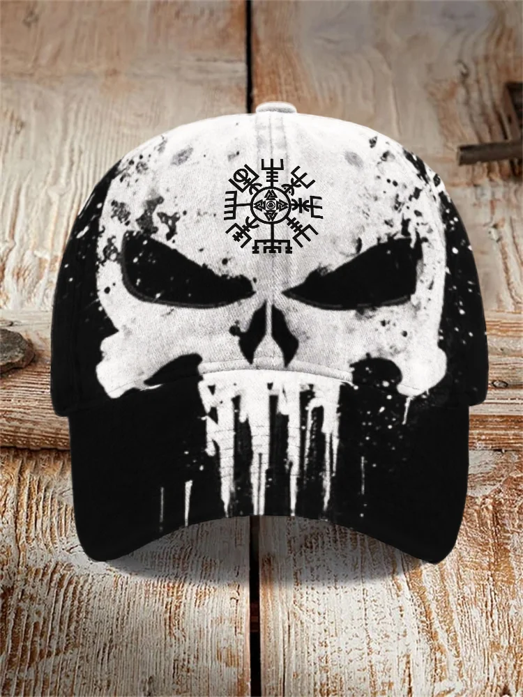 BrosWear Viking Vegvisir Skull Contrast Color Cap
