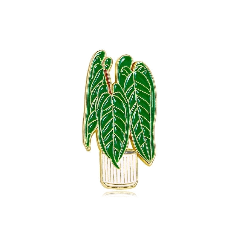 Cute Pin Leaf Flower Alloy Enamel Unisex Brooches