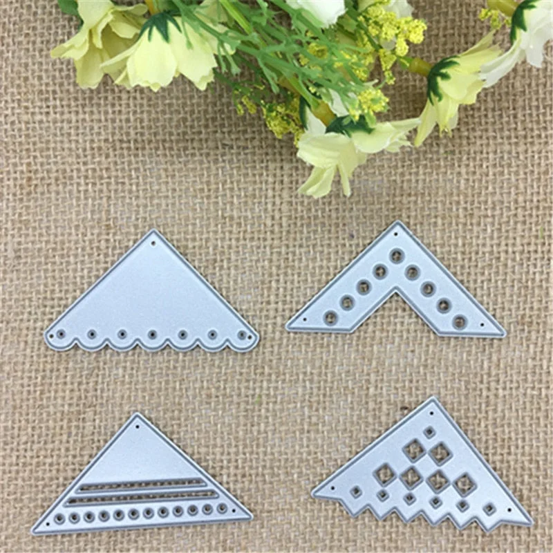 Flower Lace Angle Corner Set Metal Cutting Dies Stencil Scrapbooking Photo Album Card Paper Embossing Craft DIY