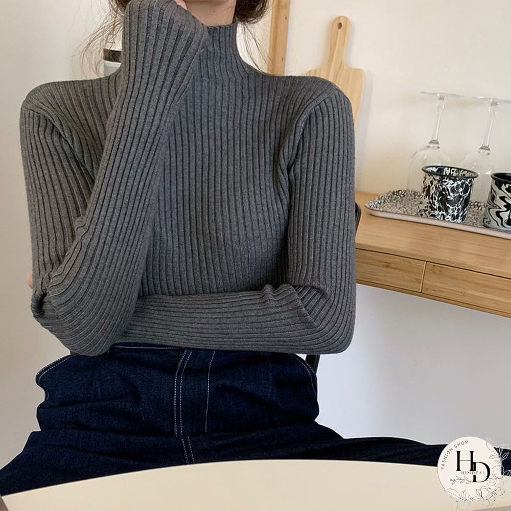 Chic Autumn Winter Sweater Pullovers Women Long Sleeve Casual Turtleneck Warm Basic Knit