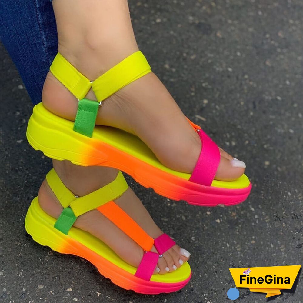 Big Size 43 Multi Colors Casual Shoes Woman Flat Dropship Comfortable Sandals Female