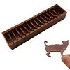 (US Only)Wooden Bobbin Set with Animal Shapes for DIY Sewing Storage Tool (Cat)