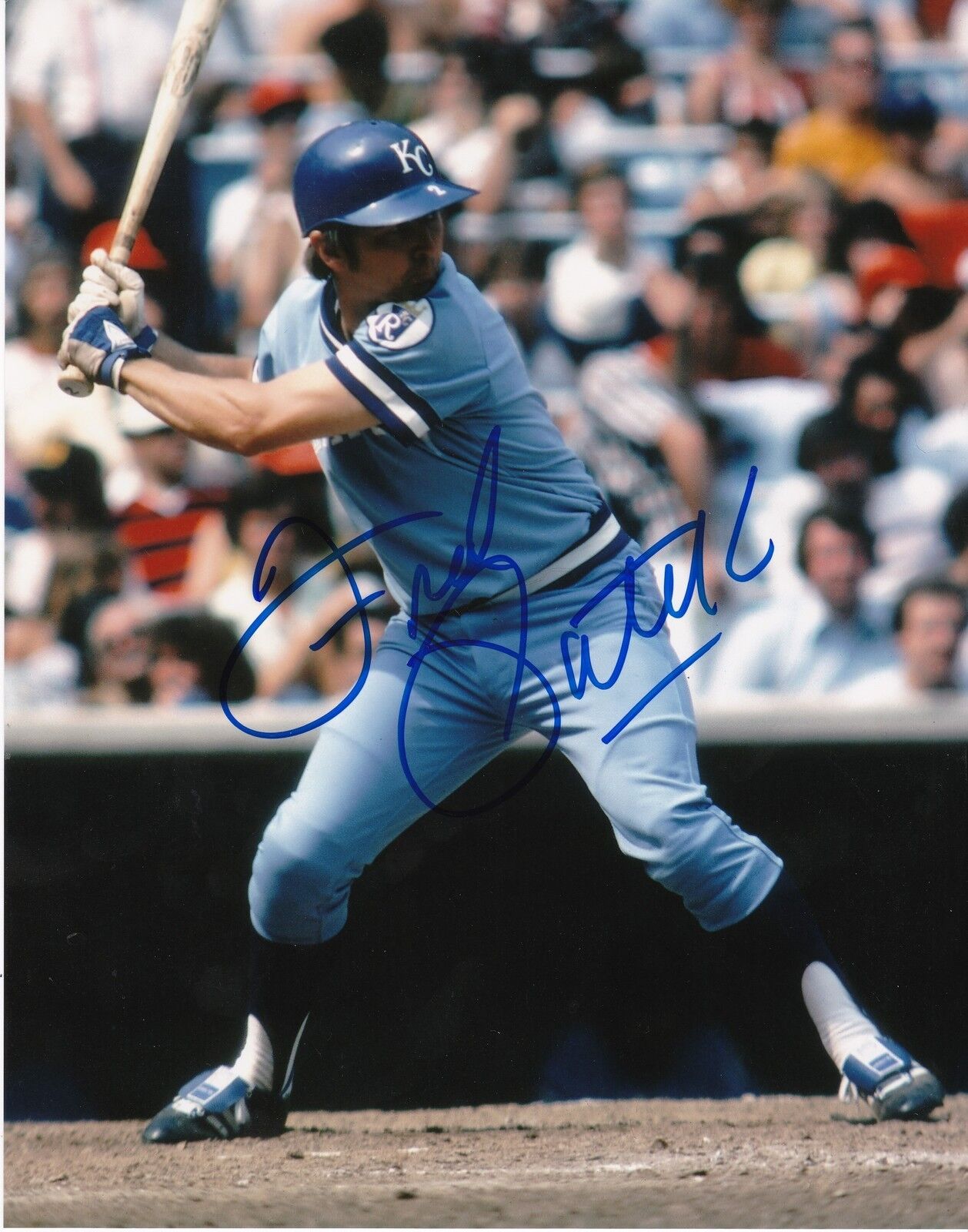 FRED PATEK KANSAS CITY ROYALS ACTION SIGNED 8x10