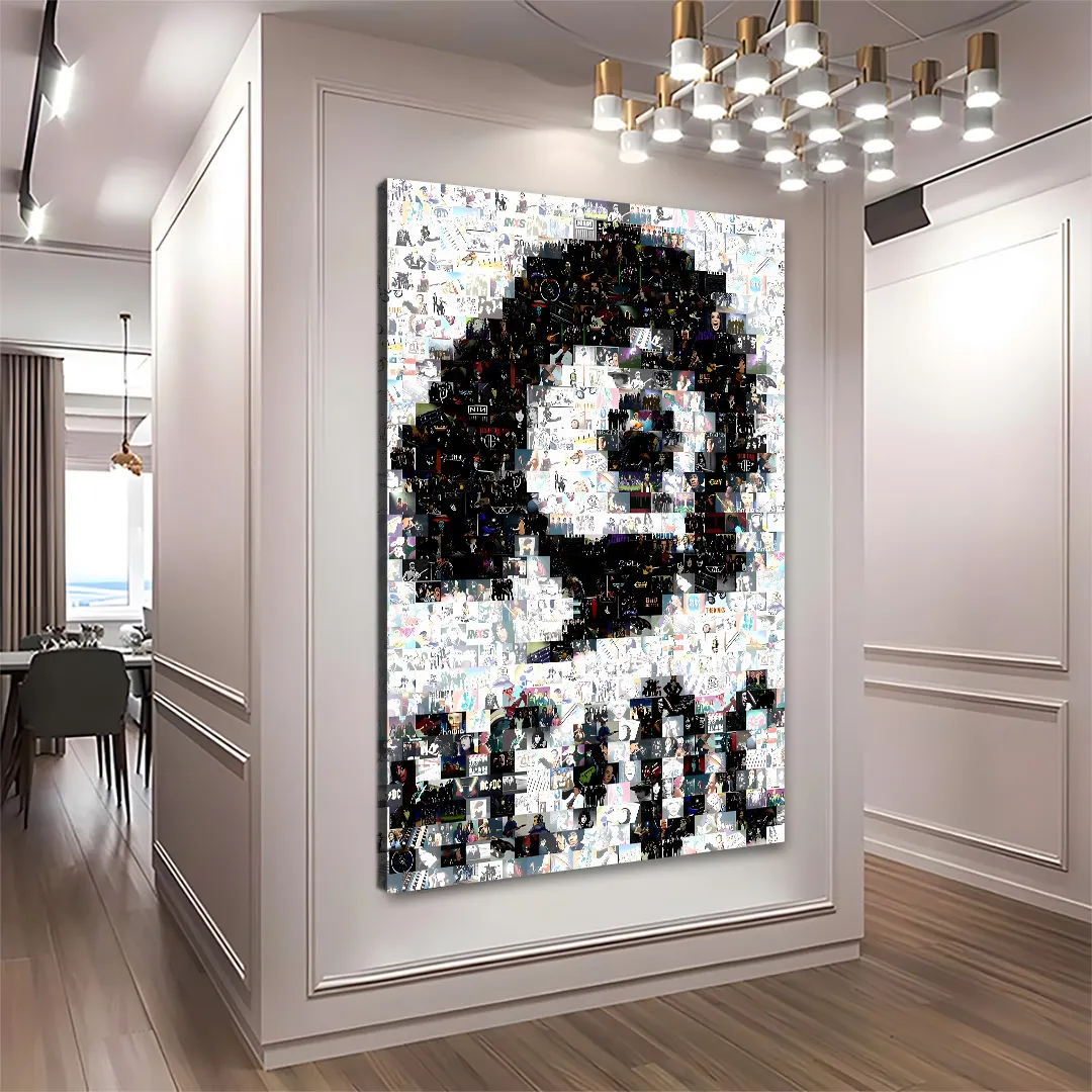 Angus Young AC/DC Mosaic Canvas Wall Art