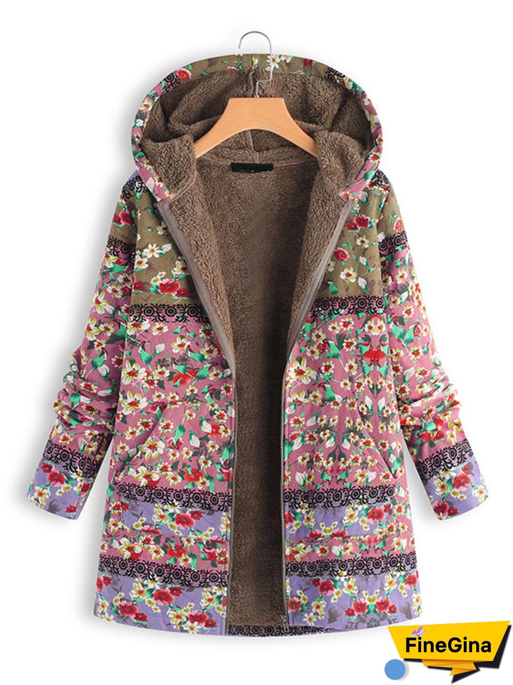 Winter Clothes Women New Printed Cotton Clothing Medium And Long Thickened Cotton Coat Coat Casual Jacket Women Coats Tops