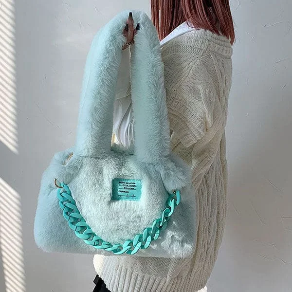 Sweet Fluffy Chain Shoulder Bag