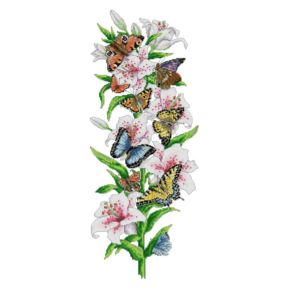 

Butterfly Flower - 11CT Stamped Cross Stitch - 35*73CM, 501 Original