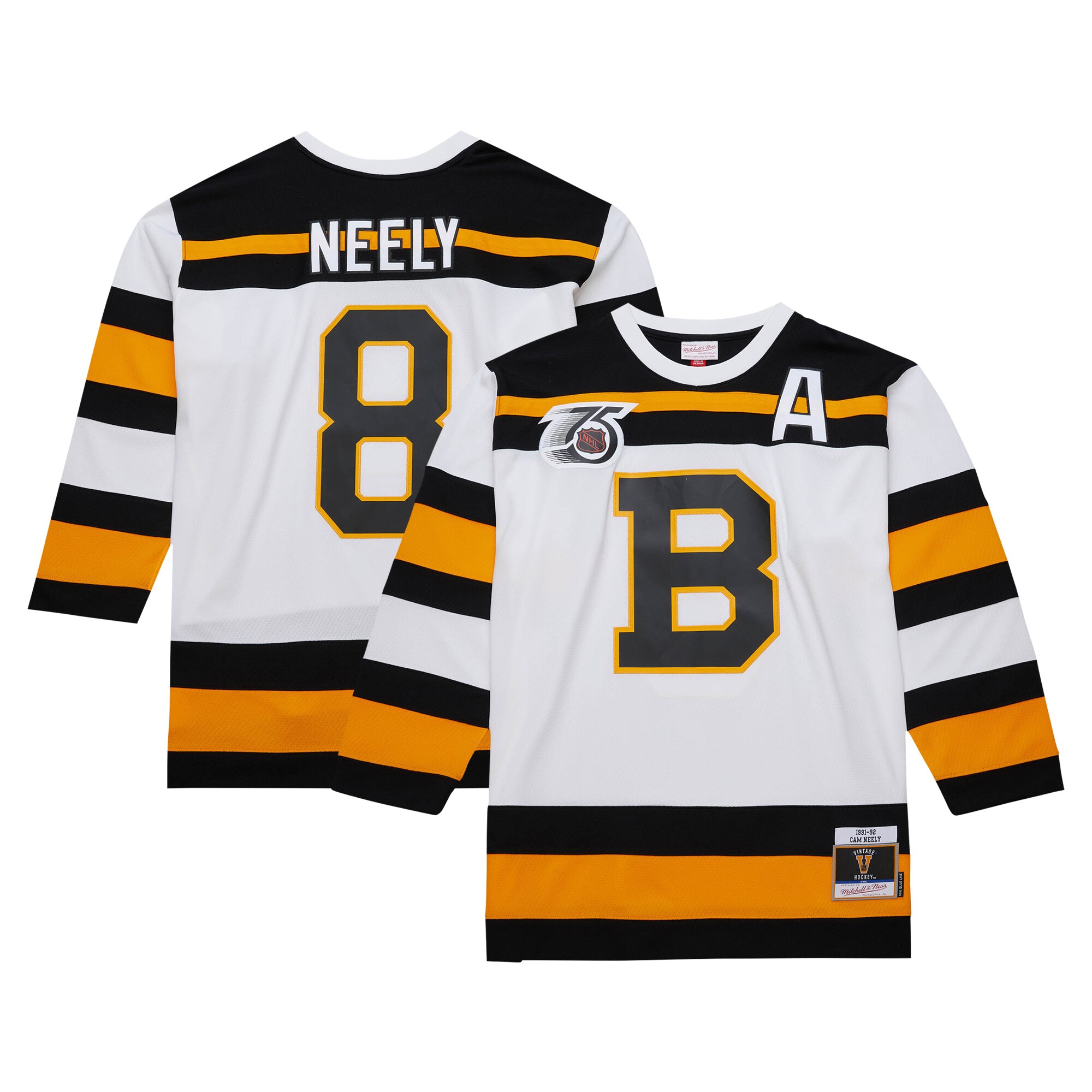 Cam Neely Boston Bruins Mitchell & Ness  1991/92 Alternate Captain Blue Line  Jersey – White mysite