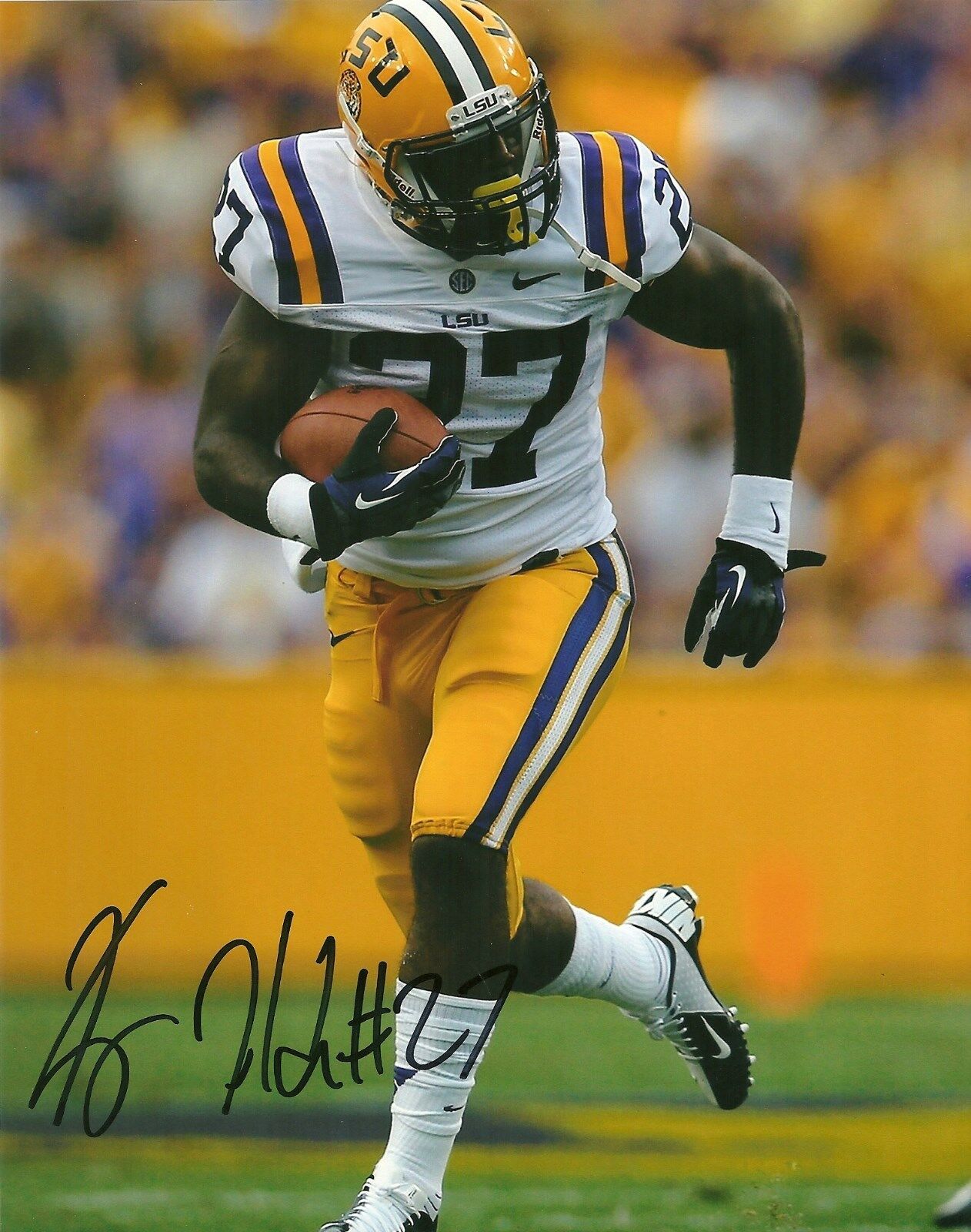 HOUSTON TEXANS KENNY HILLIARD HAND SIGNED LSU TIGERS 8X10 Photo Poster painting W/COA