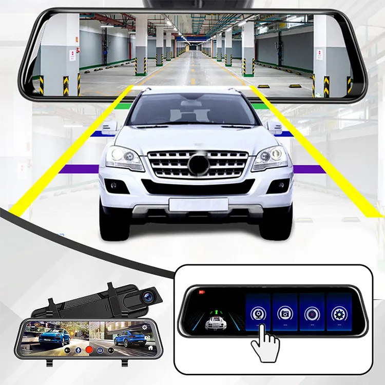 10" 1080P R&uuml;ckspiegel-Dashcam - Nachtsicht & Parkmodus f&uuml;r Auto-DVR - Inkl. 64GB Speicherkarte