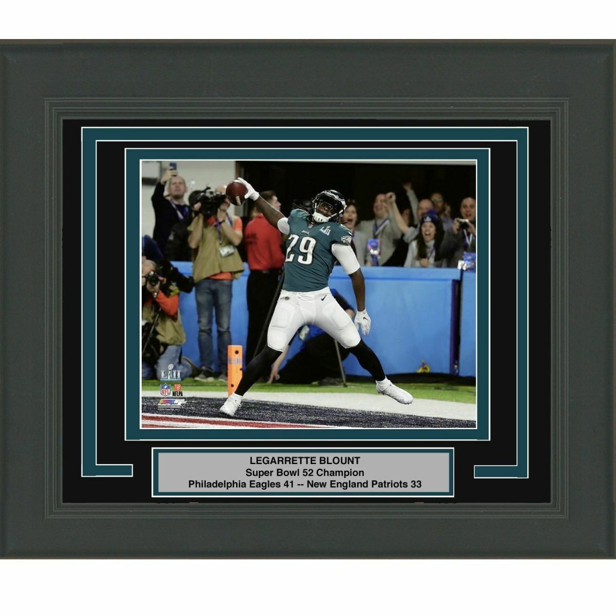 Framed LEGARRETTE BLOUNT Eagles Super Bowl 52 8x10 Photo Poster painting Professionally Matted