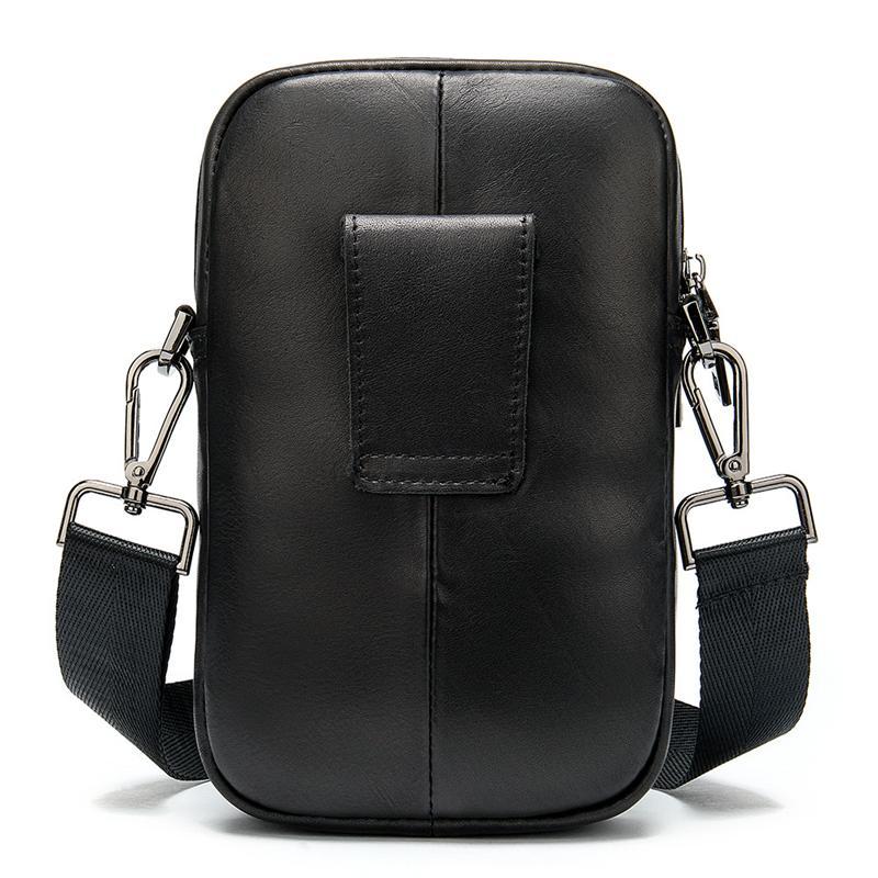 Soft Leather Shoulder Bag Crossbody Bag Mini Belt Bag For Men