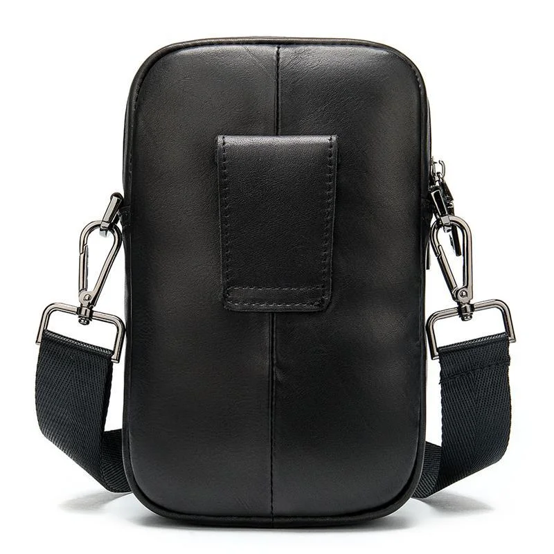 Soft Leather Shoulder Bag Crossbody Bag Mini Belt Bag For Men