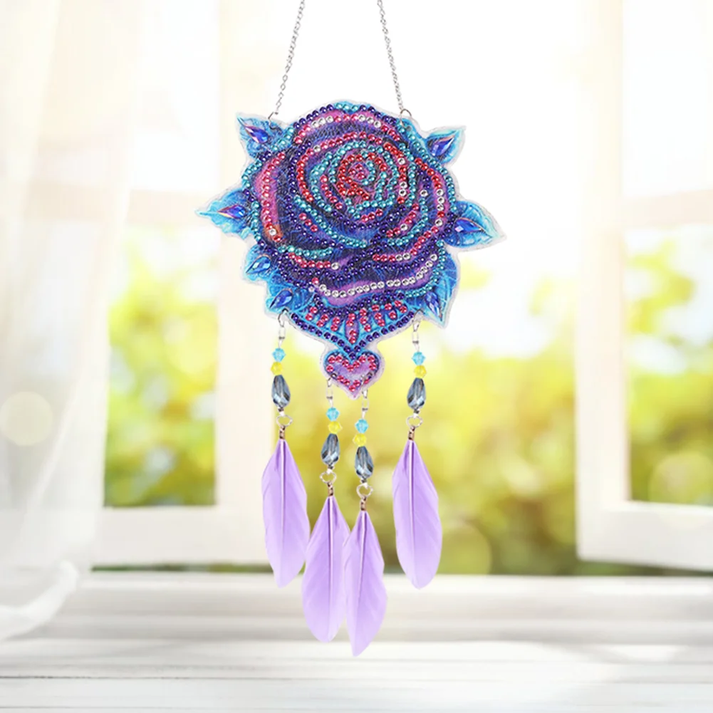 DIY Diamond Painting Dream Light Catcher Wind Chime - Rose