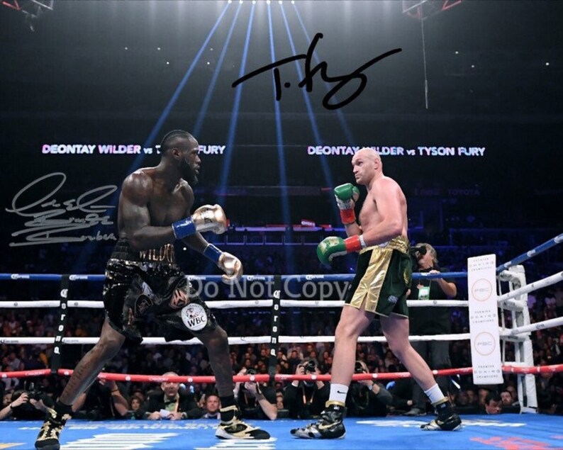 Deontay Wilder & Tyson Fury Signed Photo Poster painting 8X10 rp Autographed Picture Boxing Heavyweights