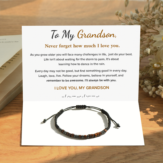 Last Day Promotion 70% OFF--🎁To My Grandson, I Love You Morse Code Bracelet