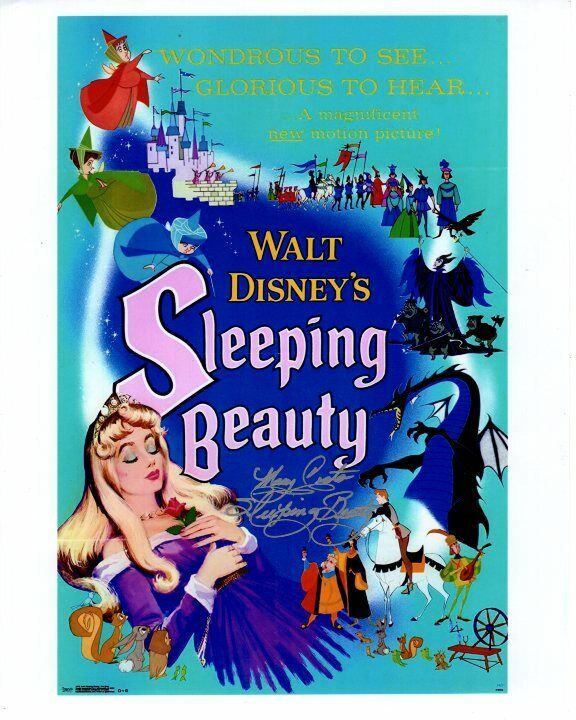 MARY COSTA Signed Autographed DISNEY SLEEPING BEAUTY Photo Poster painting