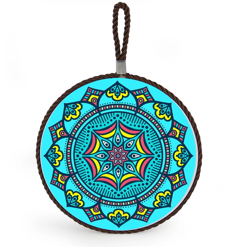 Factory Supply Thermal Transfer Printing 17cm Mandala Ceramic Heat Insulation Pot Mat Home Pot Mat European Style