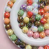50PCS Glittery Round Acrylic Beads DIY Bracelet Key Chain