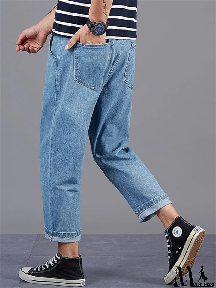 MidiSono - Fashion Men Straight-Leg Loose Casual Long Harem Pants