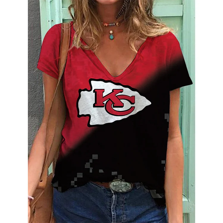 Kansas City Chiefs Lightweight Short Sleeve V-Neck T-Shirt