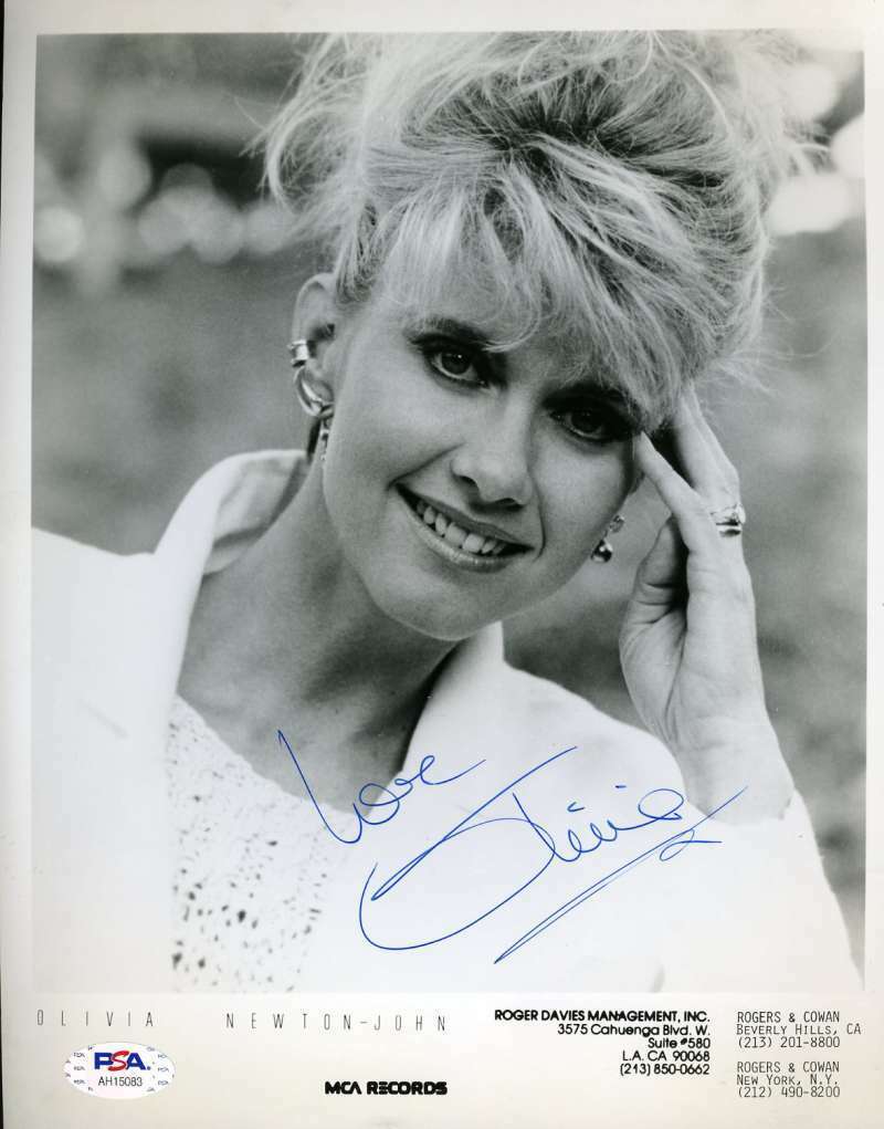 Olivia Newton John PSA DNA Coa Hand Signed 8x10 Photo Poster paintinggraph Autographed