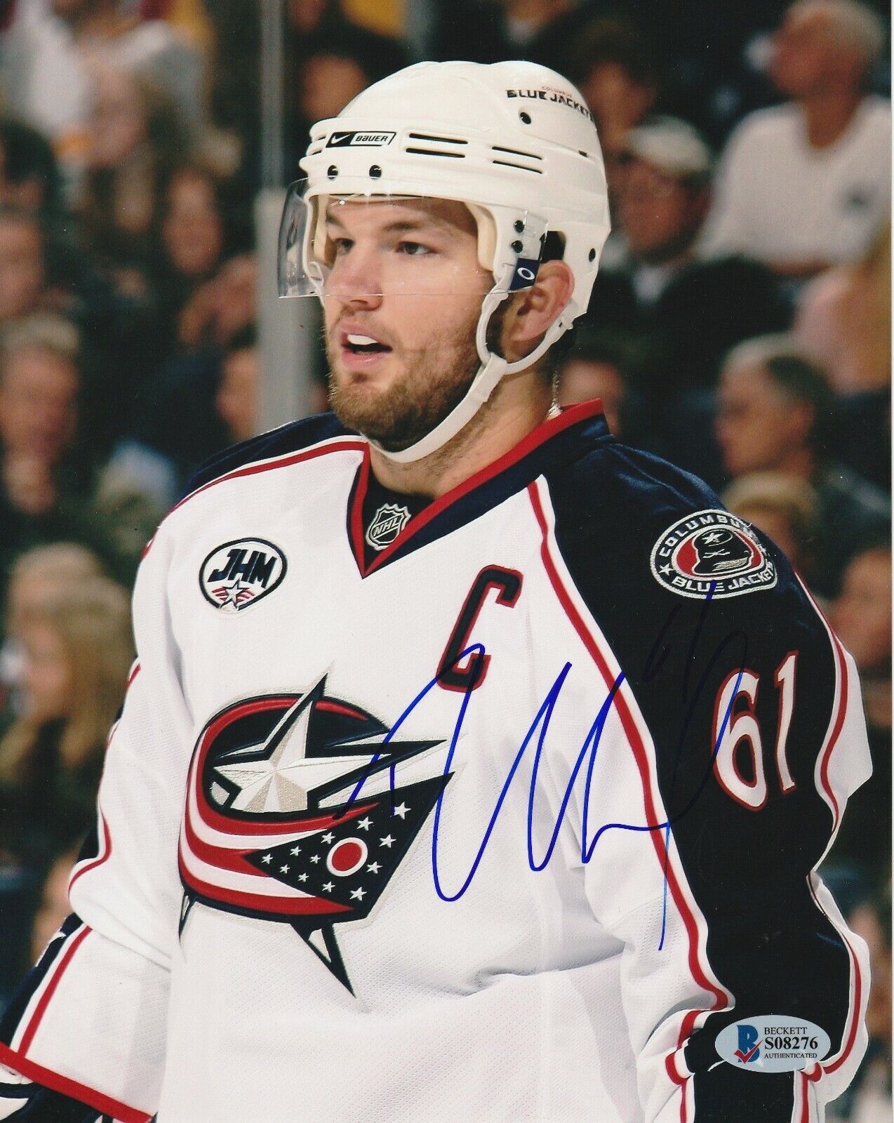 RICK NASH Signed Columbus BLUE JACKETS 8x10 Photo Poster painting with Beckett COA