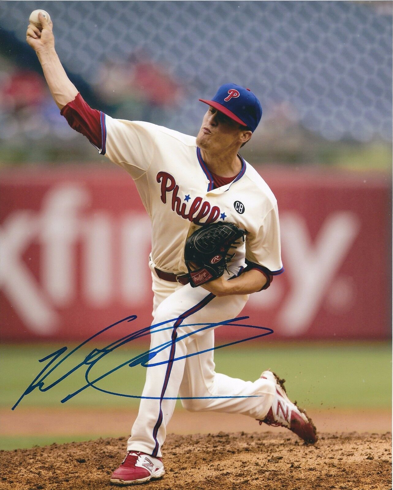 Signed 8x10 KEN GILES Philadelphia Phillies Autographed Photo Poster painting - COA