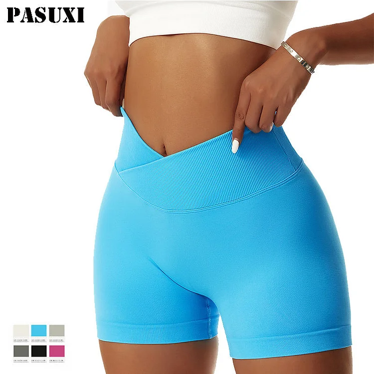 PASUXI Custom Gym Sport Wear Fitness Workout Seamless Yoga Pants Scrunch Butt Lift Leggings Yoga Shorts huanwei