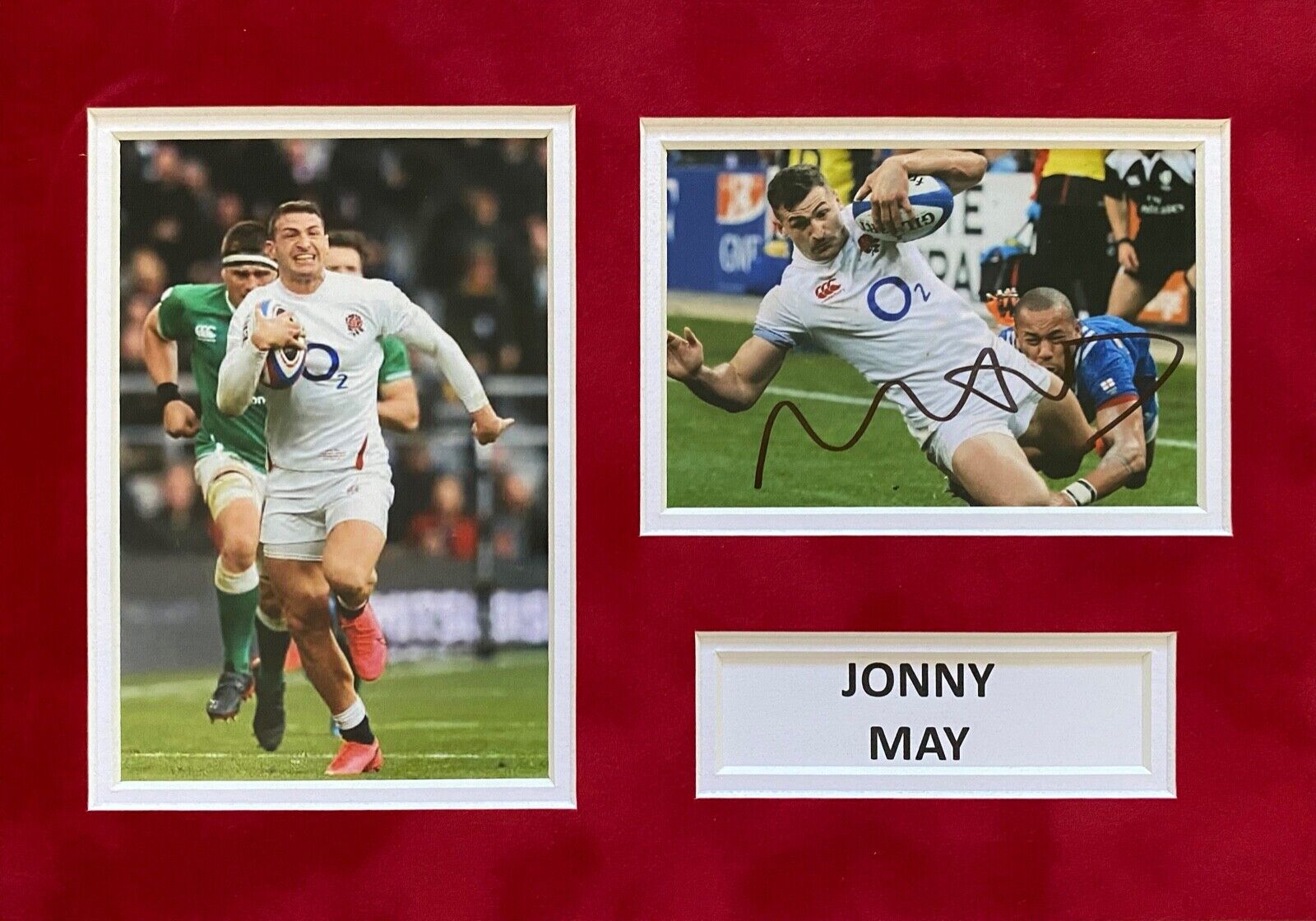 JONNY MAY SIGNED A4 Photo Poster painting MOUNT DISPLAY RUGBY AUTOGRAPH ENGLAND 3