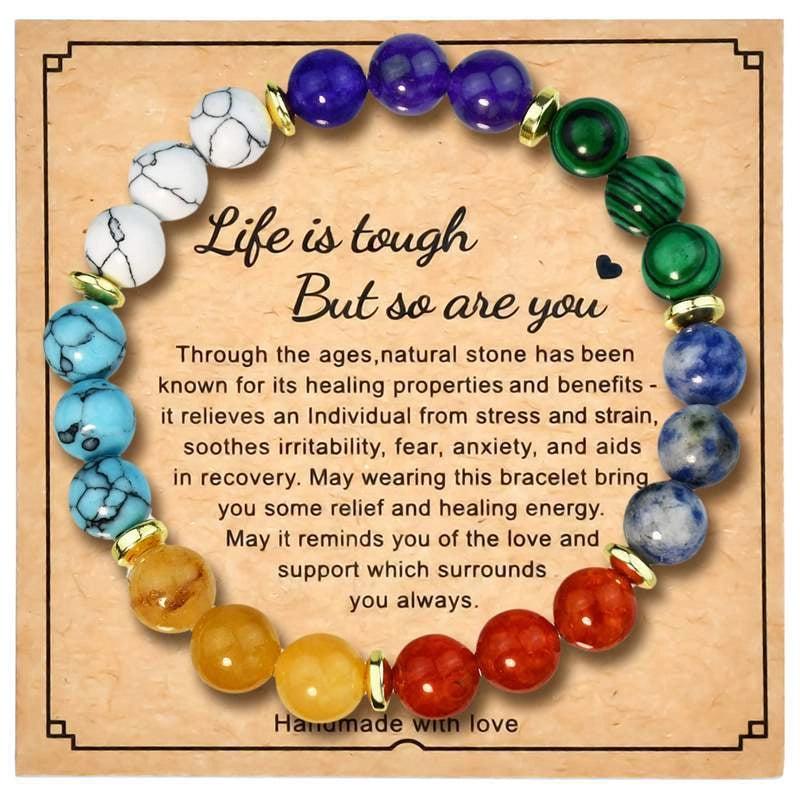 8mm Natural Stone Bracelet With Card Explosions Tourmaline Bracelet For Men And Women Friendship Bracelet Holiday Gift