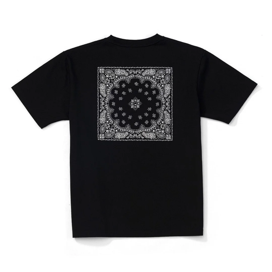 SIMWOOD 2021 Summer New Back Paisley Print T-shirt Men 100% Cotton Breathable Oversize Tops Plus Size Brand Clothing SK170479