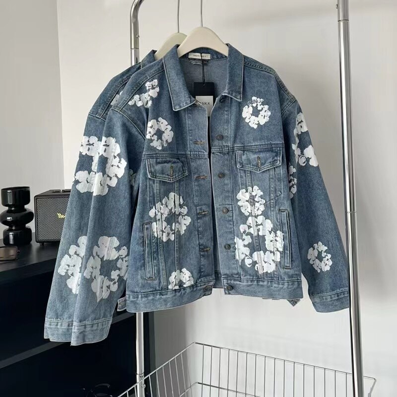 2024 New Spring Jacket Retro High Street High Quality Men's And Women's 1:1 Fashion Casual Jacket Denim Shirt Casual Men Jacket