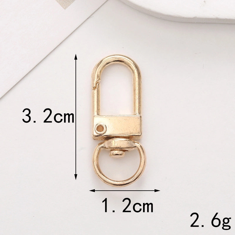 1 Piece 10 * 20mm 12*32mm 25*25mm Metal Solid Color Polished Keychain Lobster Clasp