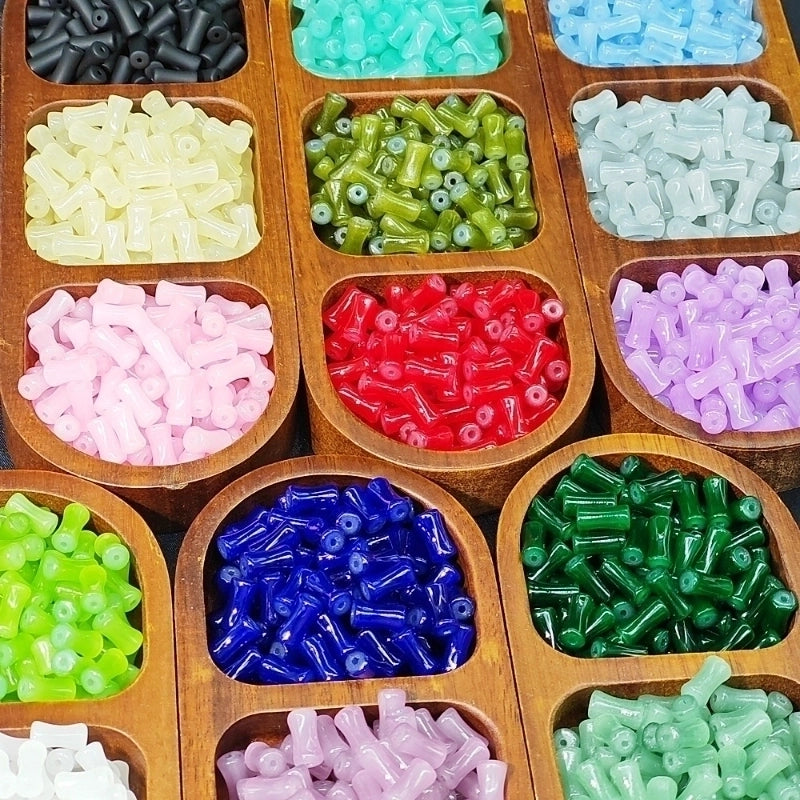 50 PCS/Package 6 * 12mm Glass Bamboo Beads