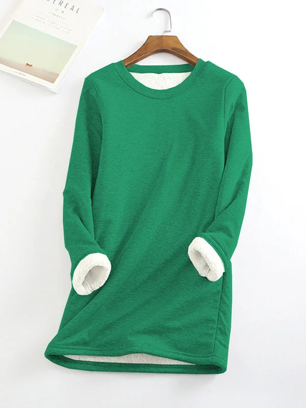 Solid Color Plush Thermal Sweatshirt (Fabric Upgrade)