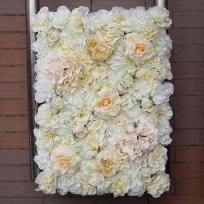 40x60cm Silk Rose Flower Champagne Artificial Flower DIY Wedding Decoration Flower Wall Panels Romantic Wedding Backdrop Decor 1118