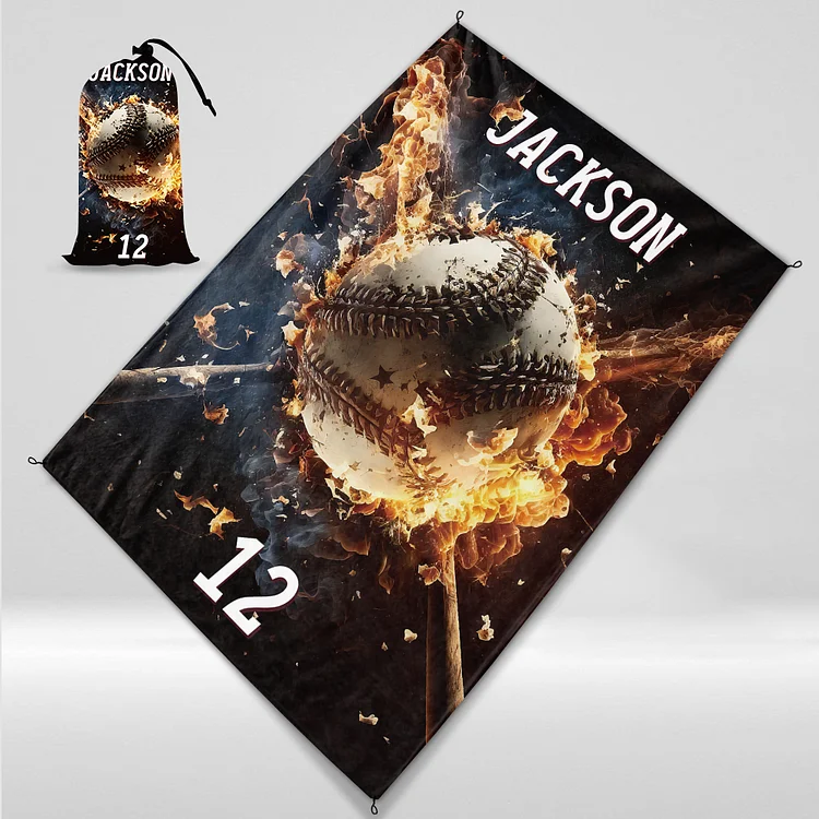 Personalized Baseball Outdoor Beach Mat, Picnic Mat|14