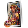DIY Round Diamond Painting Aboriginal Women Rhinestone Home Decor Mosaic