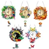 Diamond Painting Animal And Flower Hanging Clock Pendant Kit for Decoration