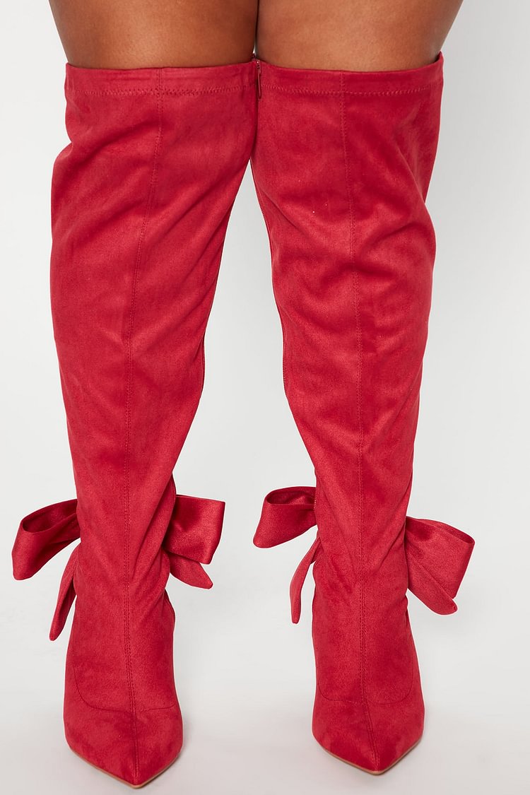 Emily Over The Knee Boots - Red
