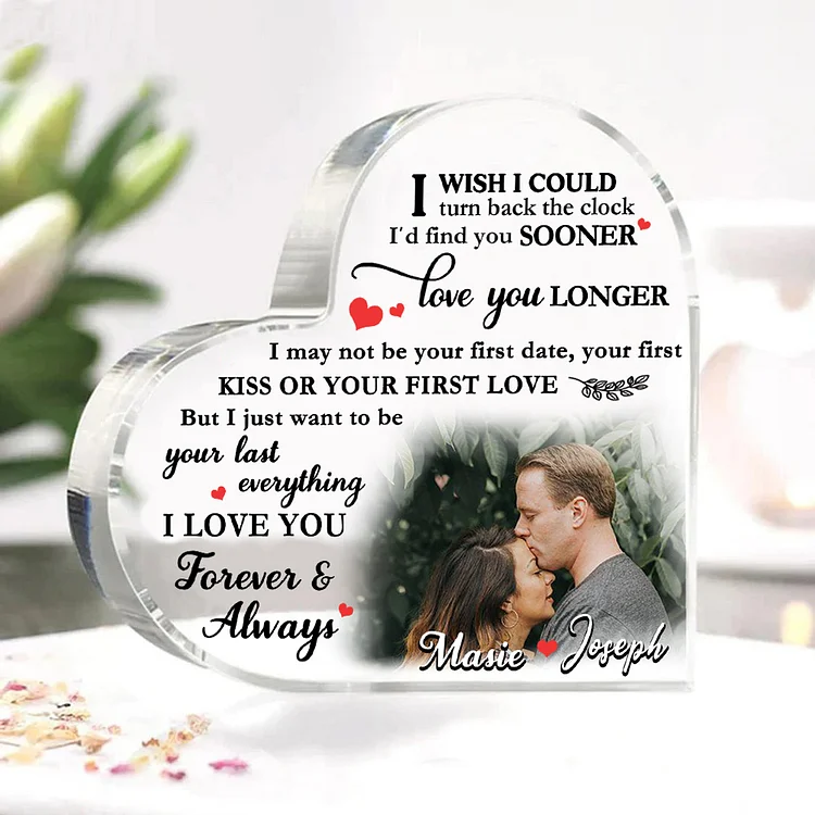 2 Names-Personalized Couple Acrylic Ornament-Custom Acrylic  Heart Keepsake Desktop Ornament for Couple