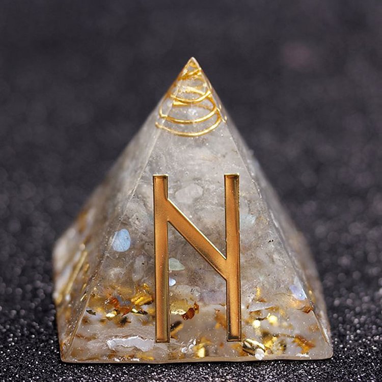 Elf Energy Hagalaz Runes Orgone Pyramid