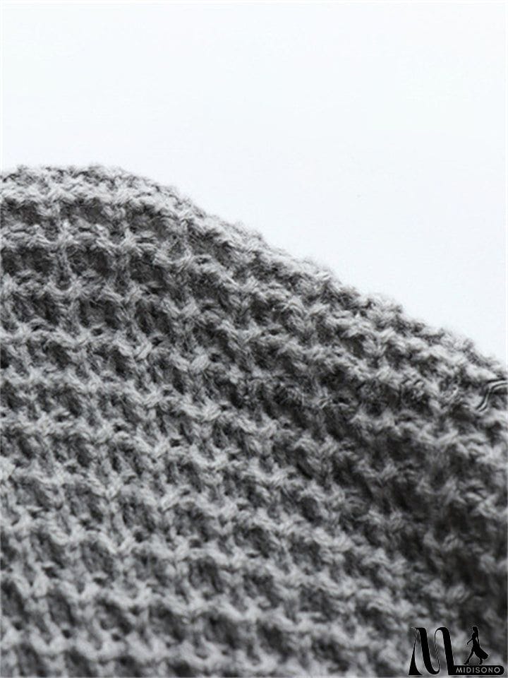 MidiSono - Women's Temperament Comfy Loose Solid Color Cardigan Sweater