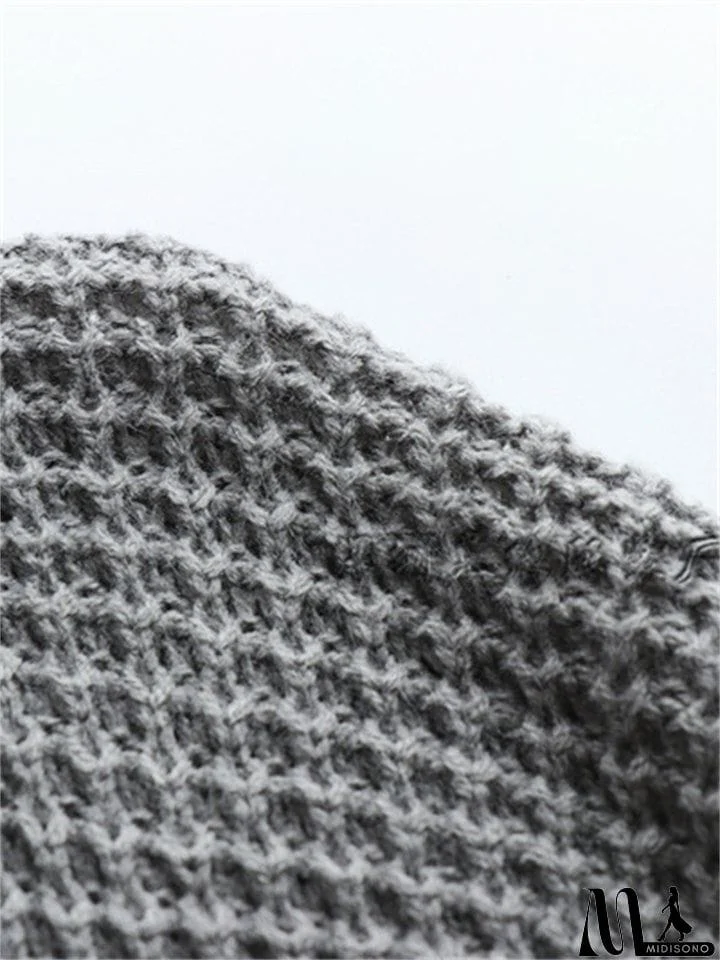 MidiSono - Women's Temperament Comfy Loose Solid Color Cardigan Sweater