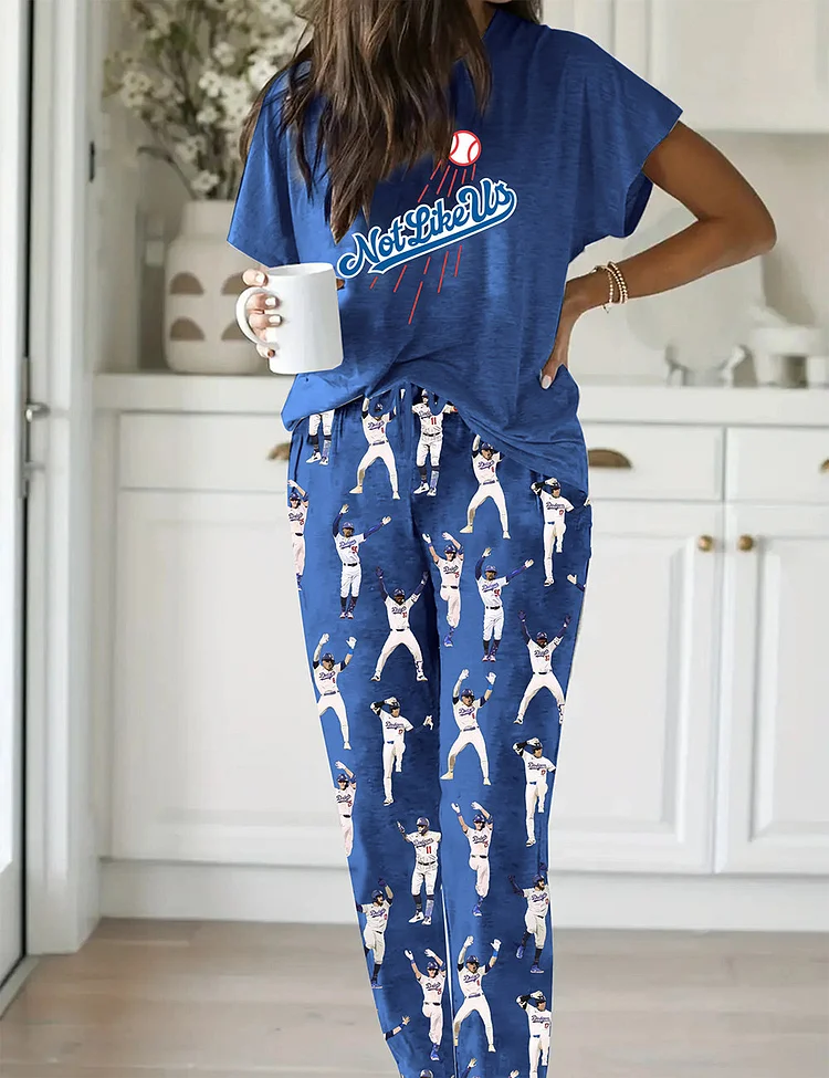 Women's Dodgers Baseball Casual Pajama Set