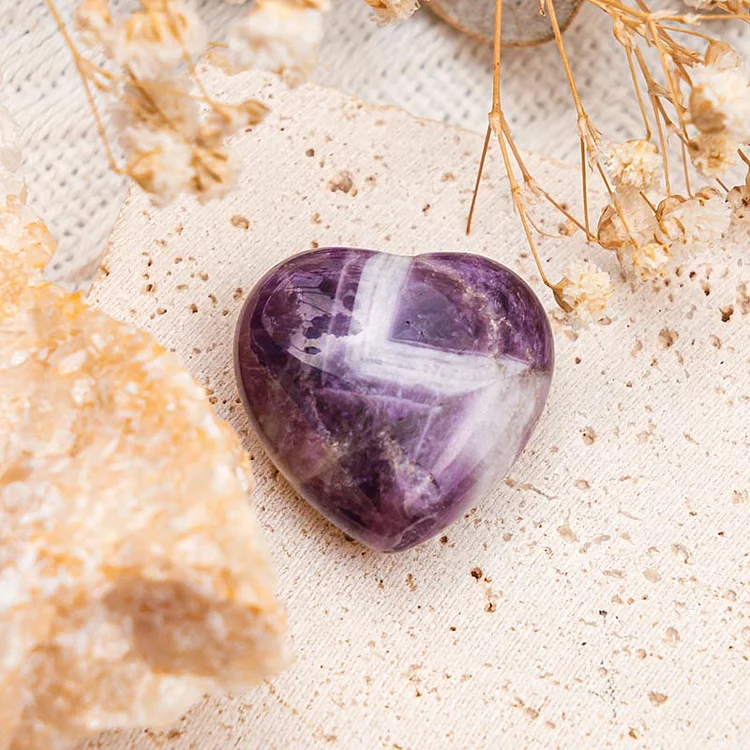 Amethyst Protection Crystal Heart