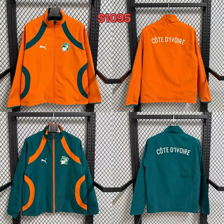 Ivory Coast Orange-Green Double-Sided Waterproof Training Windbreaker