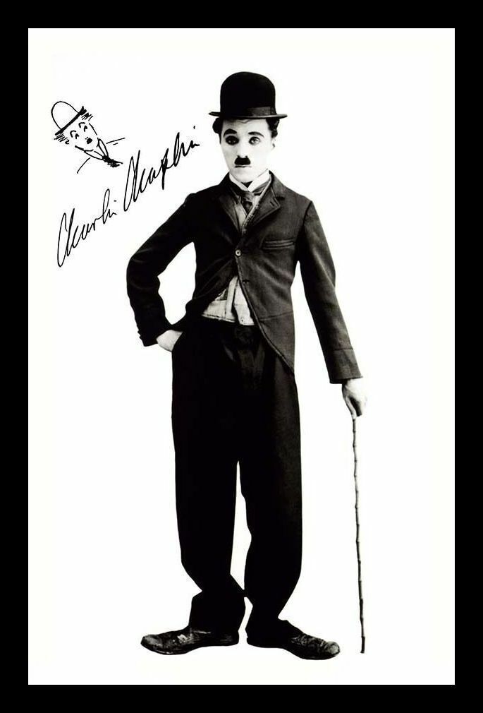Charlie Chaplin Autograph Signed & Framed Photo Poster painting 2
